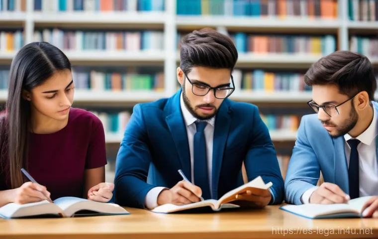 법무사 시험의 최근 합격률 통계 - **Prompt:** A diverse group of young law students, in their early twenties, dressed in smart casual ...