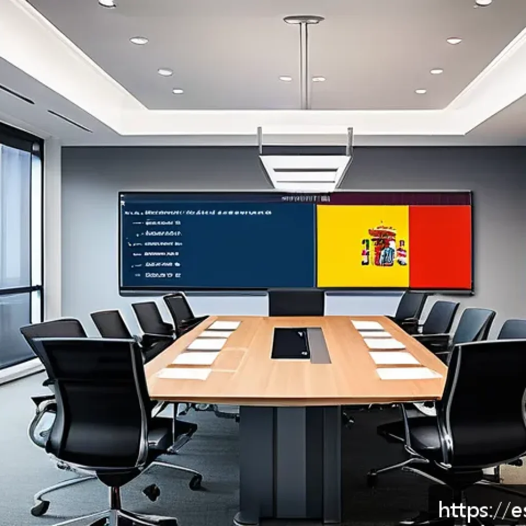 법무사 사무소 운영 팁 - A modern legal office interior with a diverse team of Hispanic lawyers collaborating around a large ...