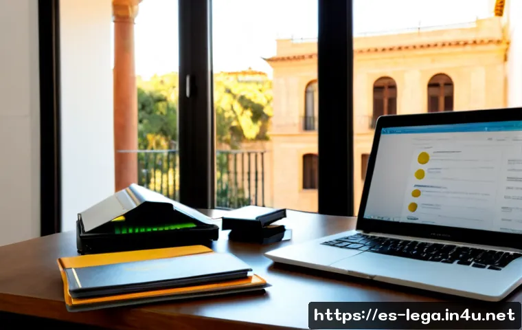 Home 30 법무사 초보 실무 트렌드 분석 - Photorealistic modern legal services office in Spain, a beginner legal document professional reviewi...